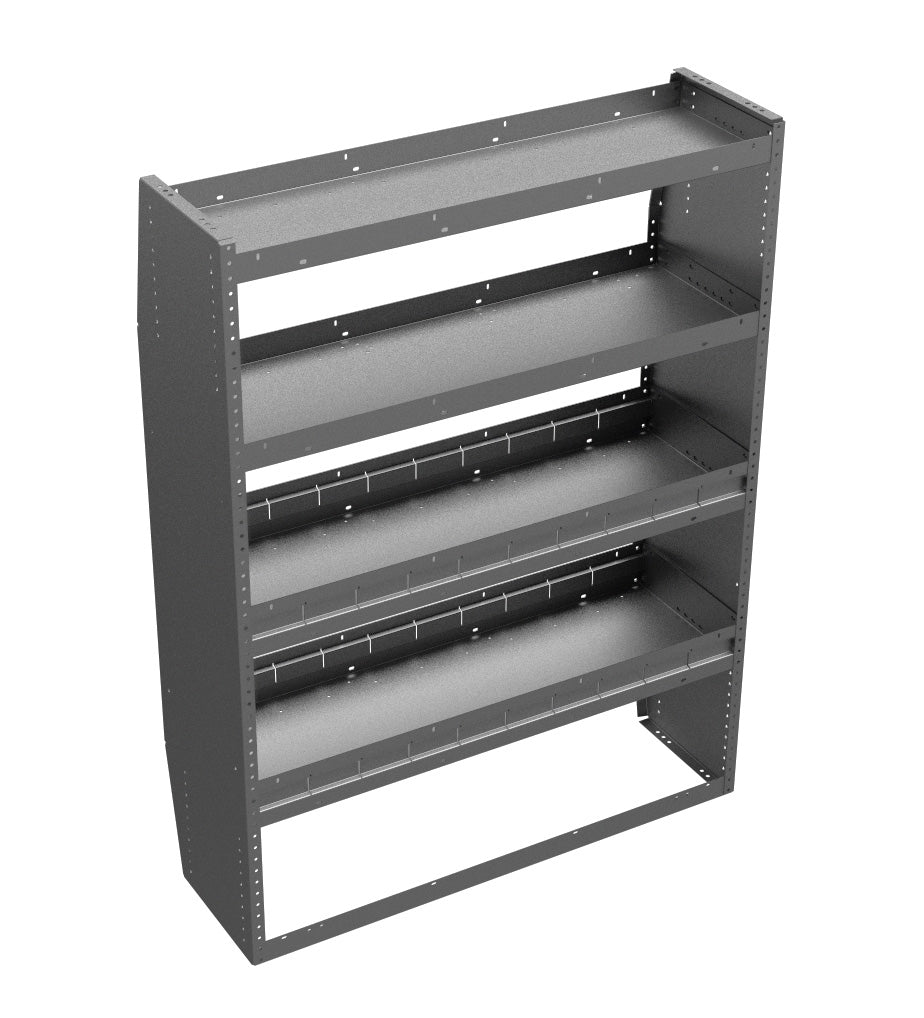 American Ladders & Scaffolds, 4-Shelf Unit, 42w x 56h x 14d, Gray