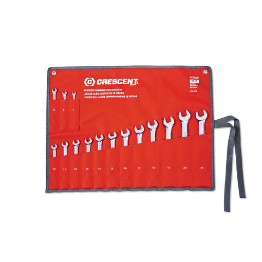 American Ladders & Scaffolds, CRESCENT CCWS5 15 PC. 12 POINT METRIC COMBINATION WRENCH SET WITH TOOL ROLL