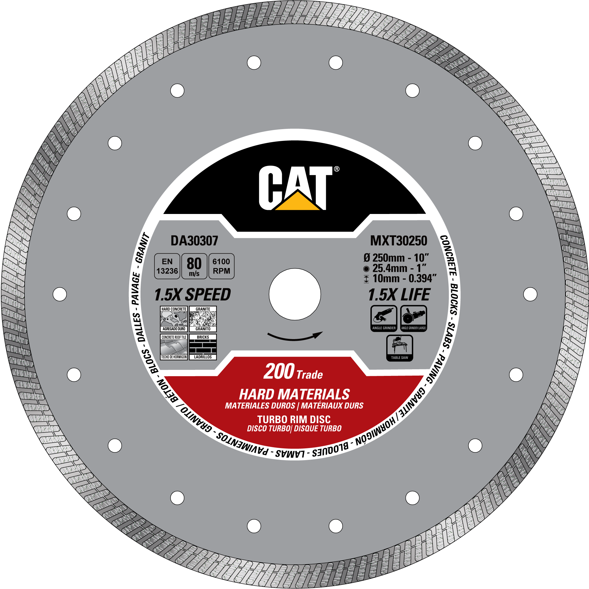 Caterpillar, Cat® 200 Trade Turbo Hard Materials Diamond Blade 4 1/2" - 115mm