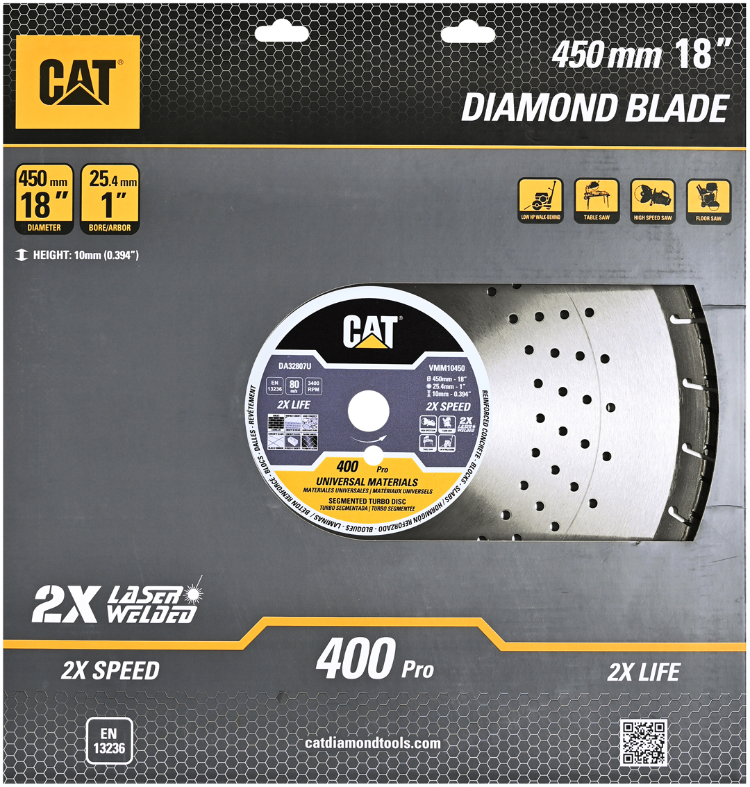 Caterpillar, Cat® 400 Pro 10mm Laser Welded Hard & Multi Materials Diamond Blade 14" - 350mm