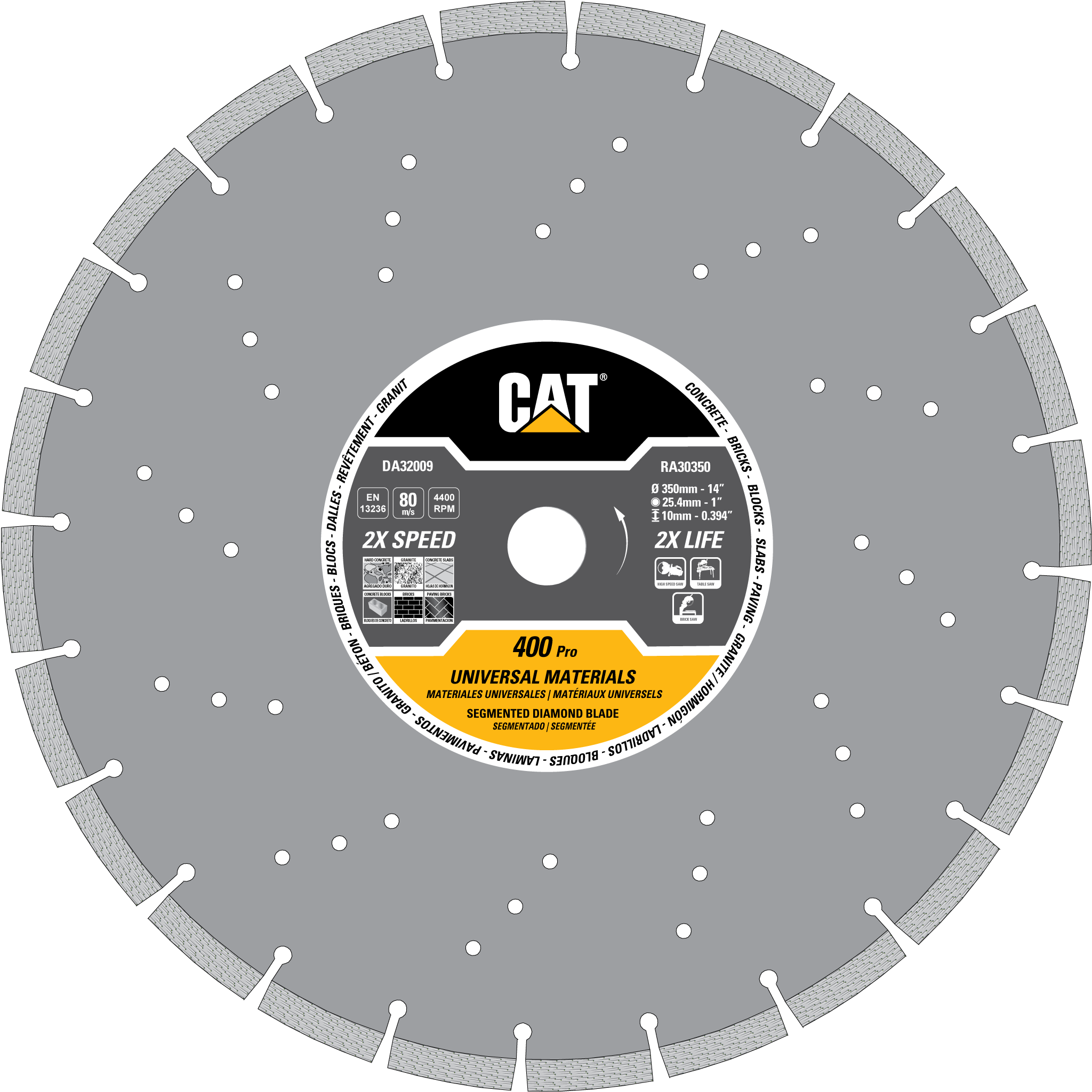 Caterpillar, Cat® 400 Pro Segmented Universal Building Products Diamond Blade 14" - 350mm