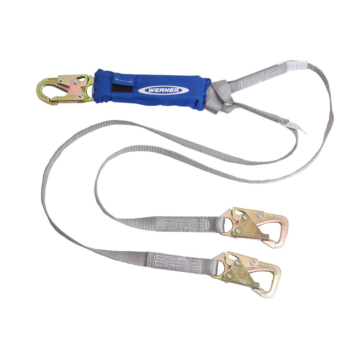 American Ladders & Scaffolds, DeCoil TwinLeg Lanyard (1" web, Snaphook and Tieback Snaphooks) - 6'