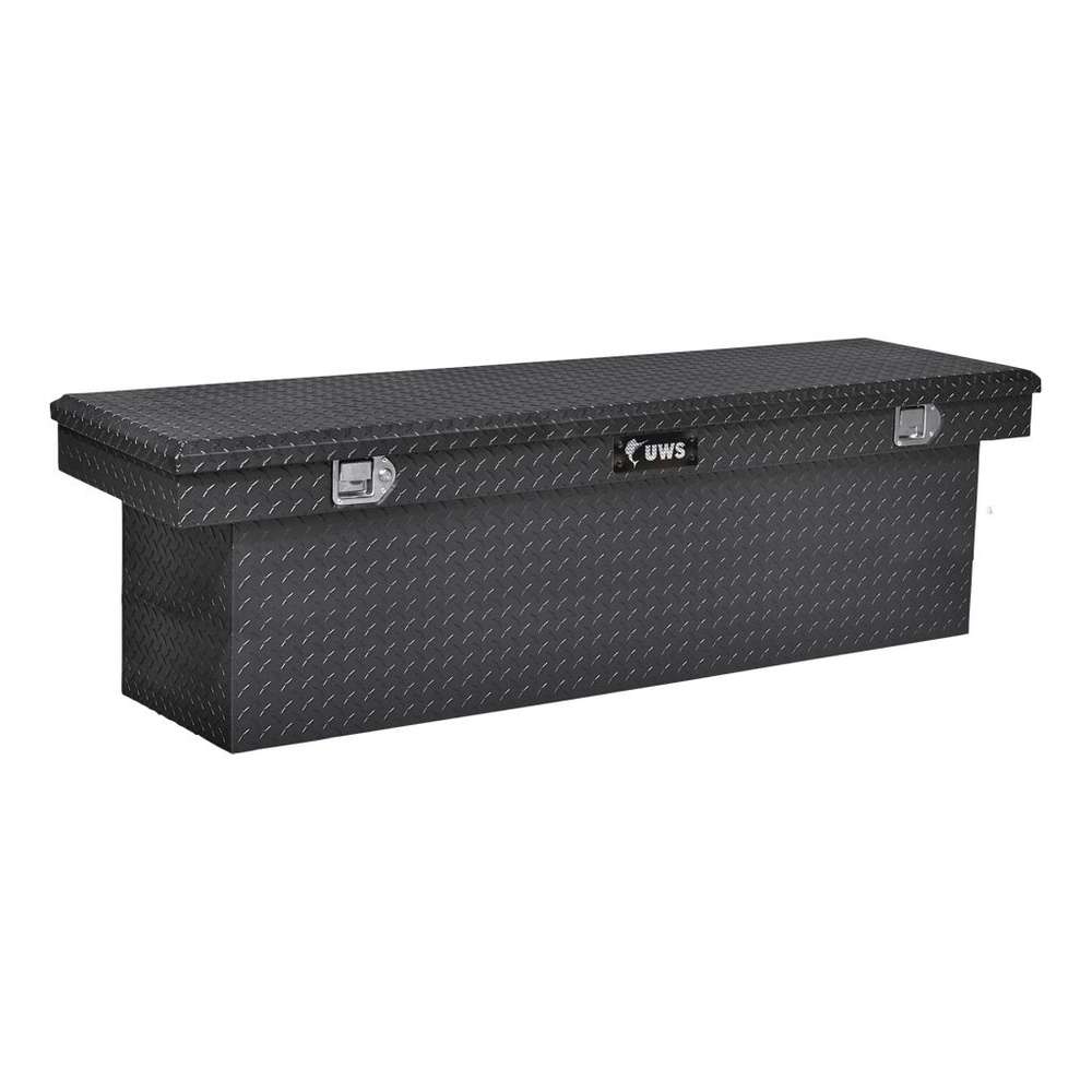 American Ladders & Scaffolds, GLOSS BLACK ALUMINUM 69" DEEP CROSSOVER TRUCK TOOL BOX #TBSD-69-BLK