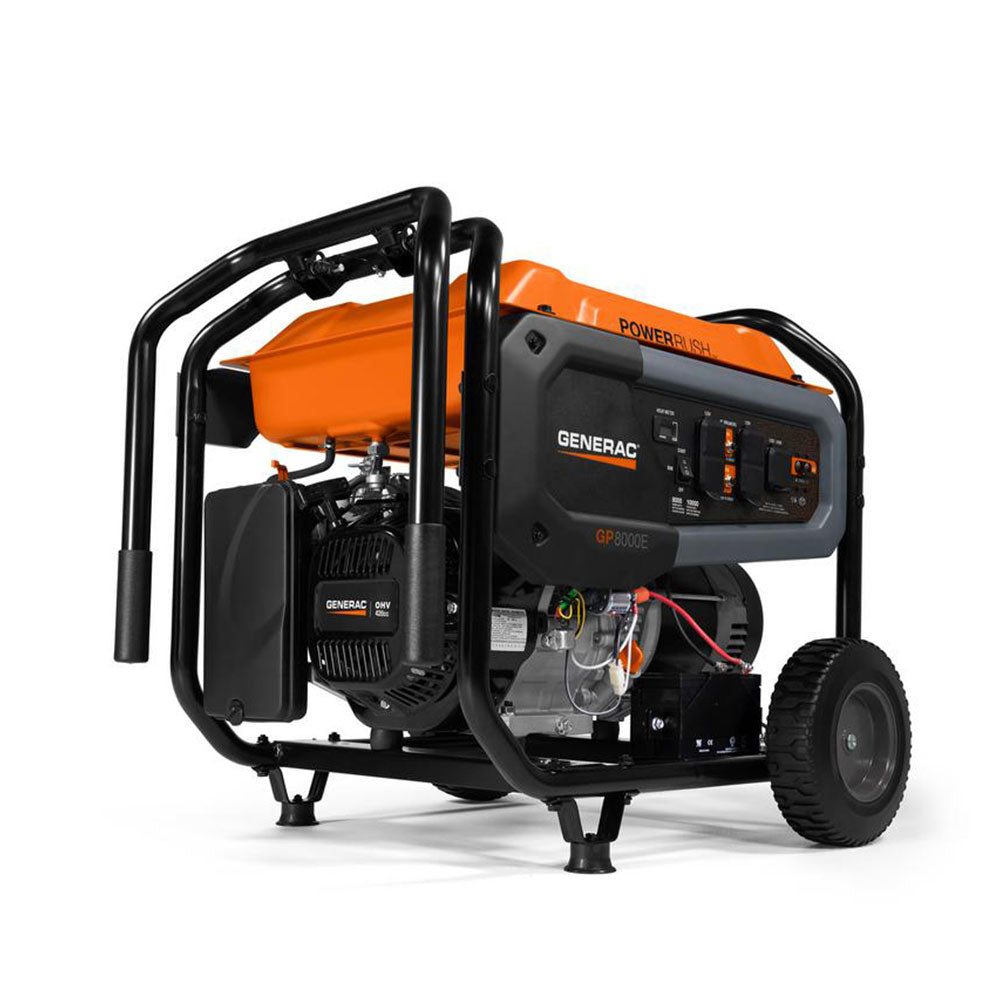 generac, Generac 7676 8000W 120/240V GP8000E Gasoline Powered Portable Generator