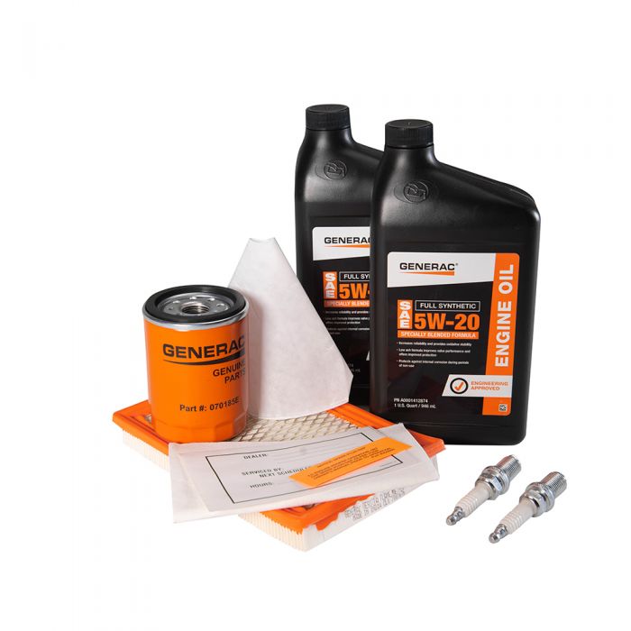 generac, Generac A0002074698 Maintenance Kit with Proprietary 5W-20 Synthetic Oil for 11kW Air-Cooled Generators