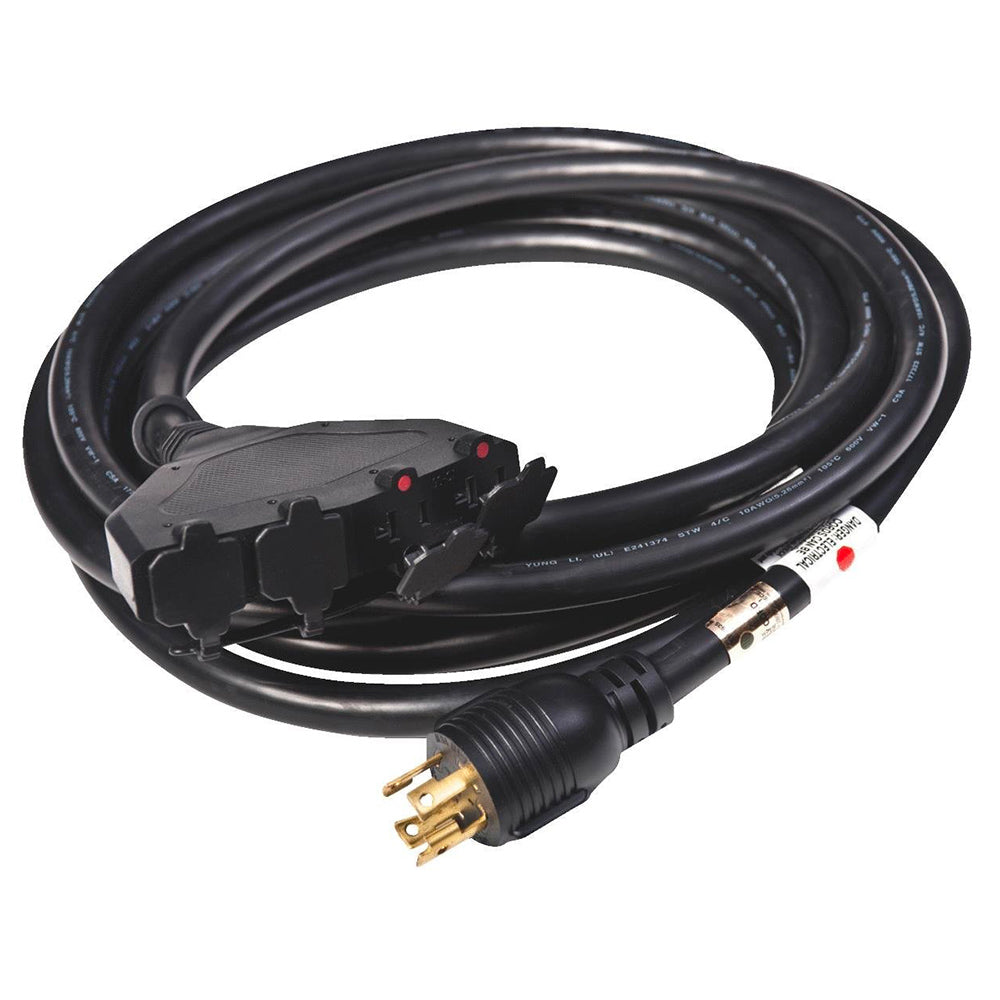 generac, Generac GNC-6112 30-Amp 4-Prong 20' 10-Gauge Cord Convenience Cord W/ 4 Outlets