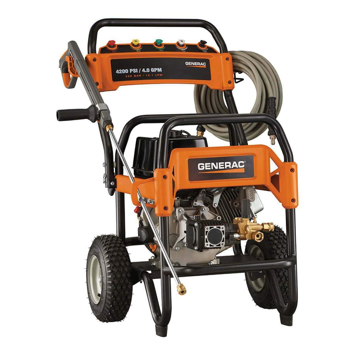 generac, Generac GNC-6565 4,200-Psi 4.0-Gpm Cold Water Gas Semi-Pro Pressure Washer