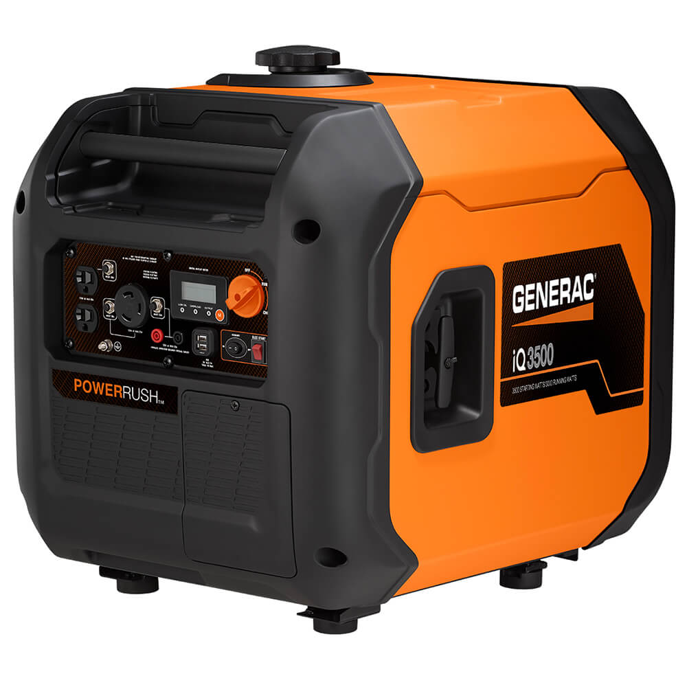 generac, Generac iQ3500 120-Volt 3,500-Watt OHV Electric/Recoil Start Inverter - 7127