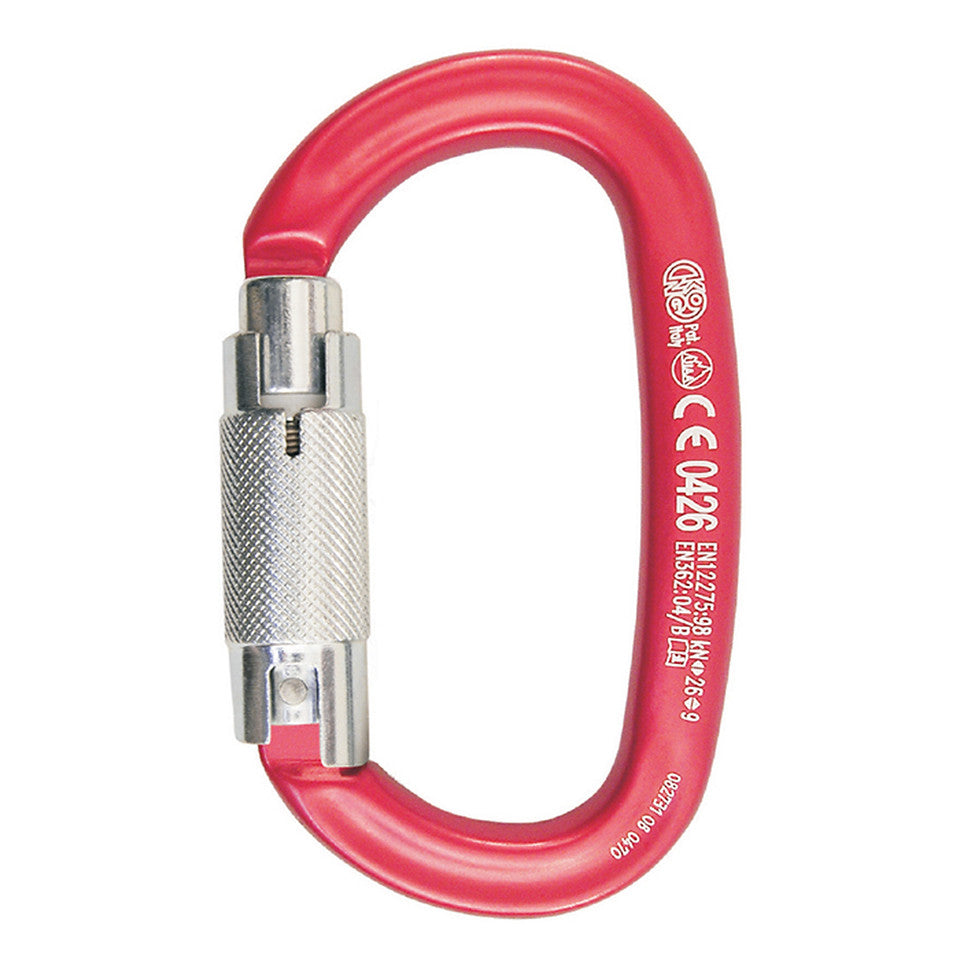 KONG, KNG712 - Red Ovalone Triple Auto-Locking Aluminum Carabiner - KONG