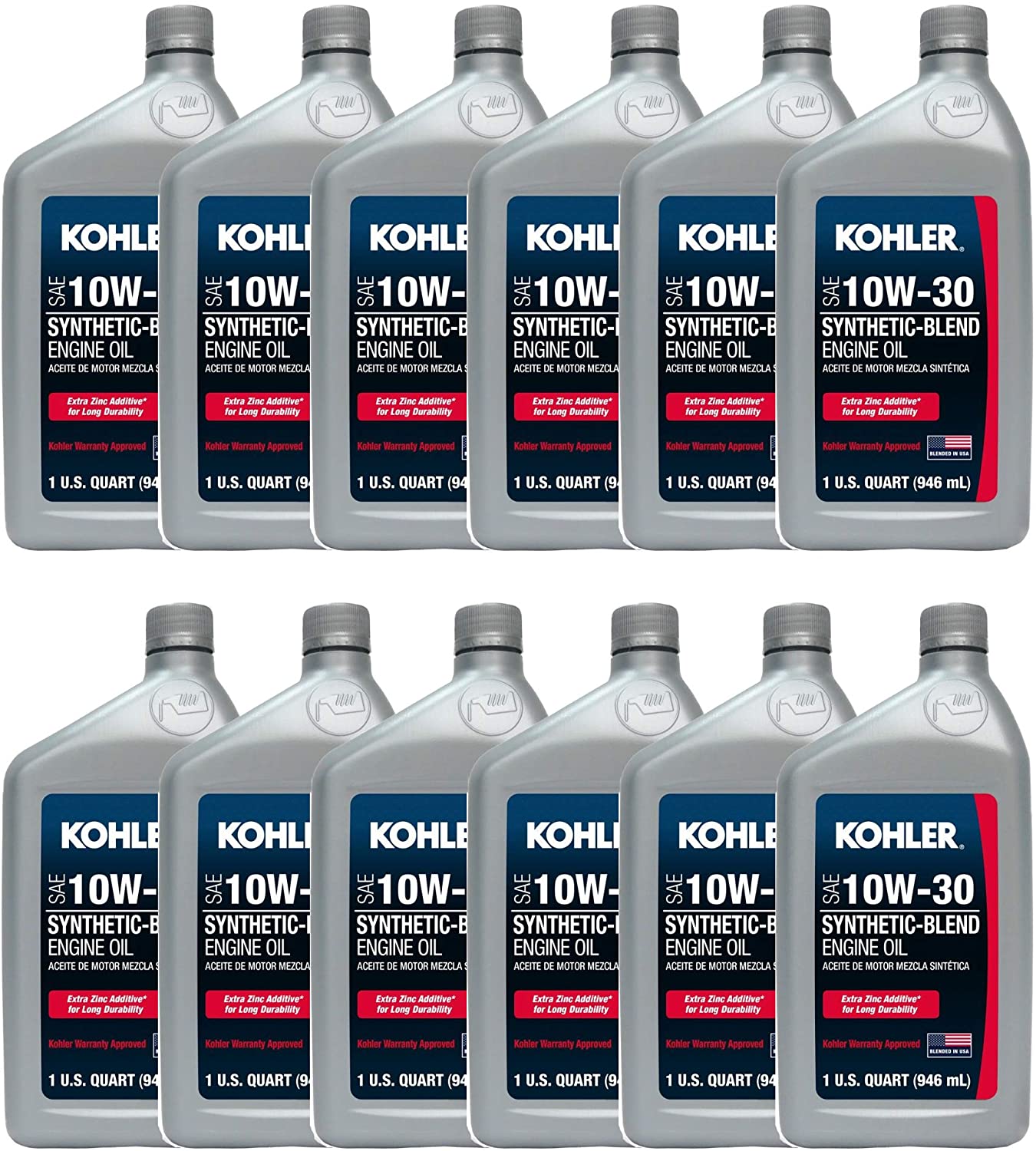 Kohler, Kohler 25 357 64-S Case of Synthetic Blend Universal 10W-30 Oil Repl 25 357 05-S - 12 Pack