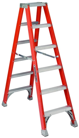 American Ladders & Scaffolds, LOUISVILLE LADDER FIBERGLASS TWIN FRONT STEP LADDER, TYPE IA, 300-POUND LOAD CAPACITY,