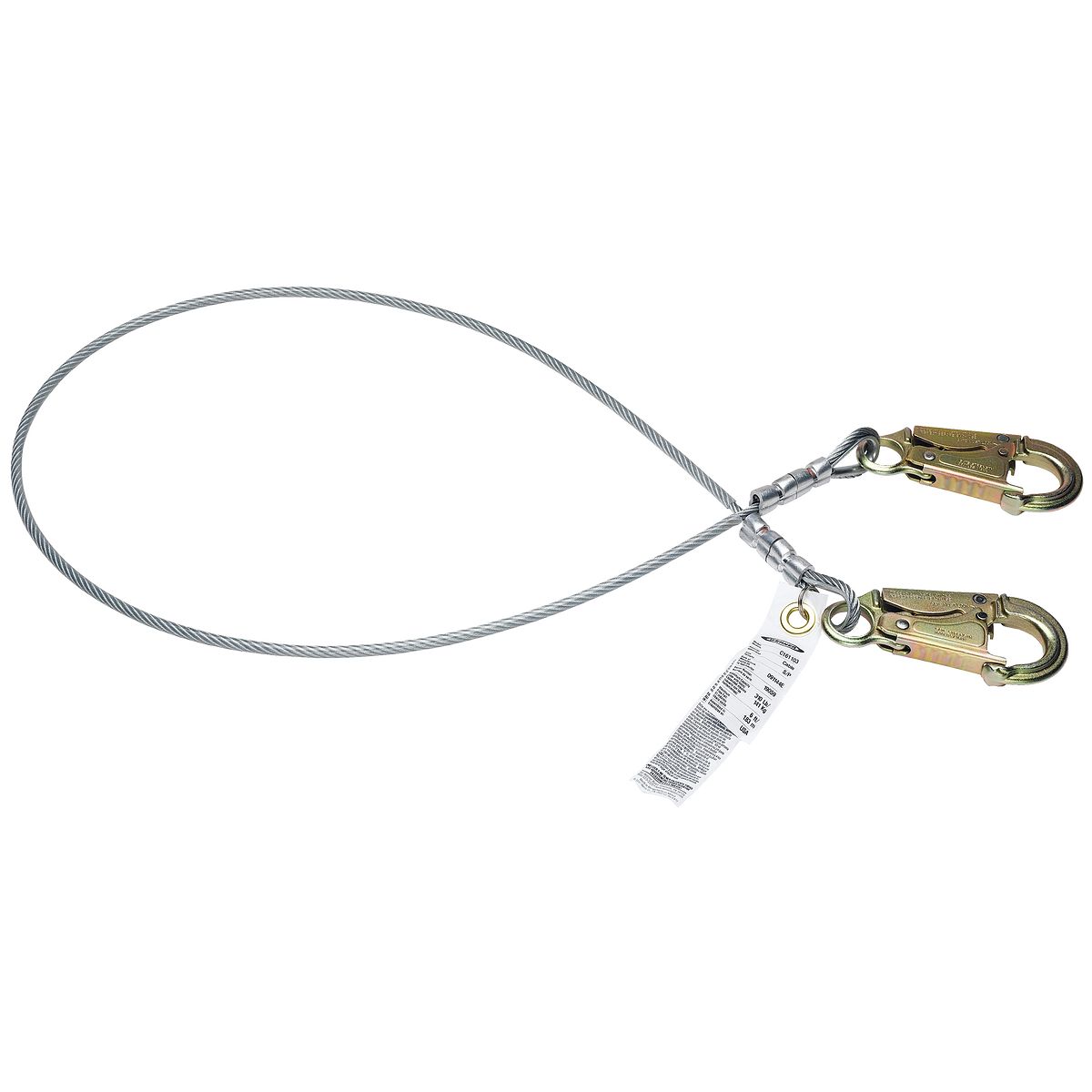 American Ladders & Scaffolds, Positioning Lanyard (1/4" Vinyl Cable, Snaphooks) - 2'