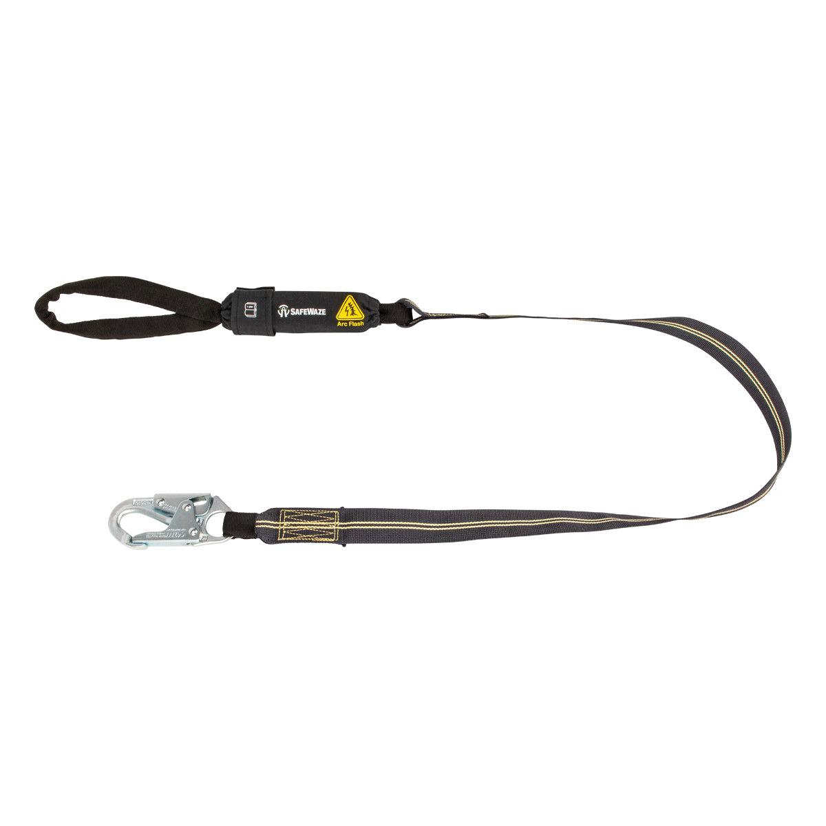 American Ladders & Scaffolds, Safewaze Arc Flash 6' Energy Absorbing Lanyard: Aramid, Snap Hook, Soft Loop