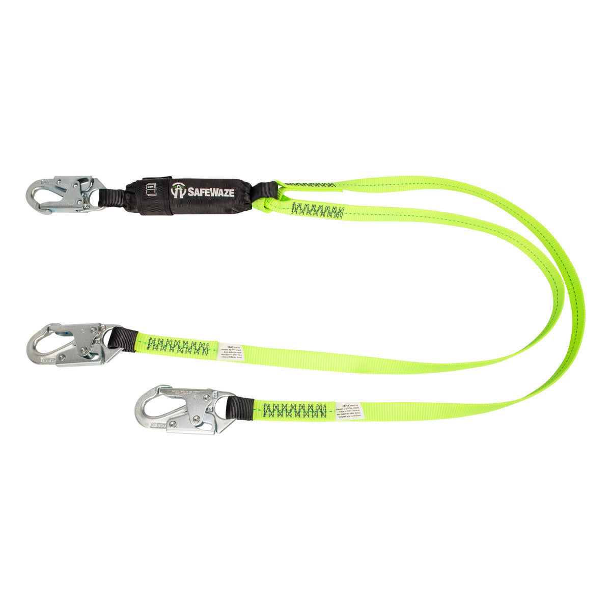 American Ladders & Scaffolds, Safewaze PRO 6' Energy Absorbing Lanyard: Dual Leg, Snap Hooks