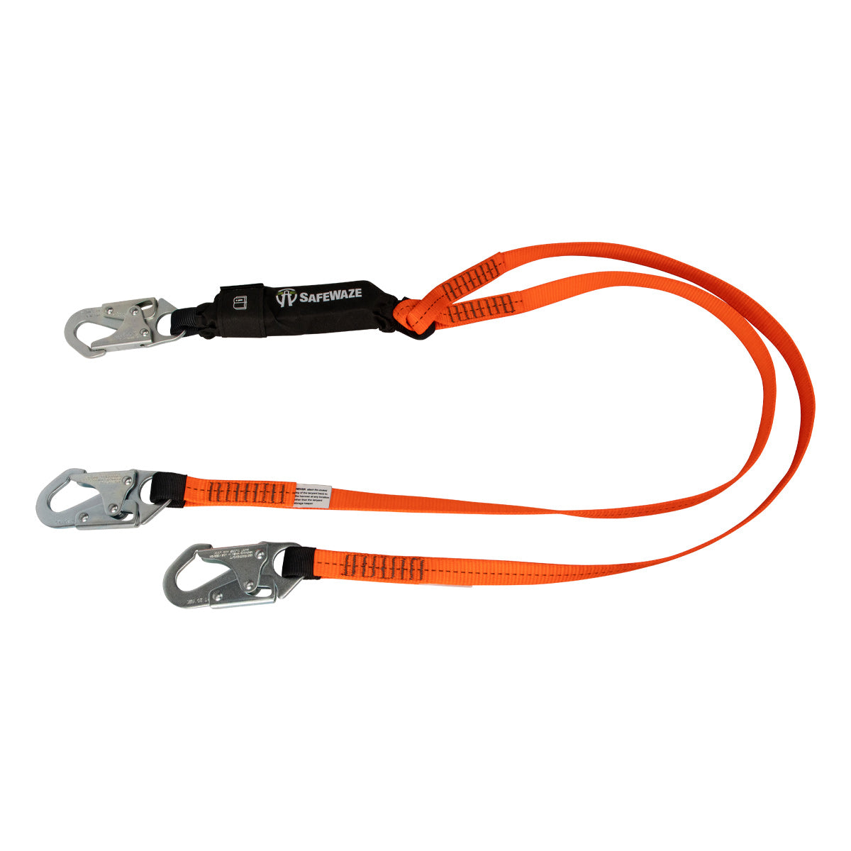 American Ladders & Scaffolds, Safewaze V-Line 6' Energy Absorbing Lanyard: Dual Leg, Snap Hooks