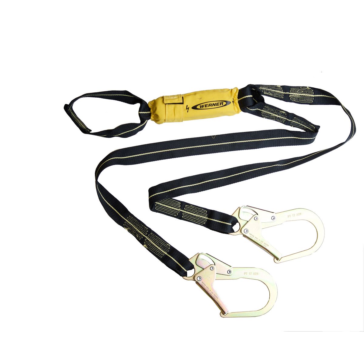 American Ladders & Scaffolds, SoftCoil Arc Flash Twinleg Lanyard (Loop, Rebar Hooks) - 6'