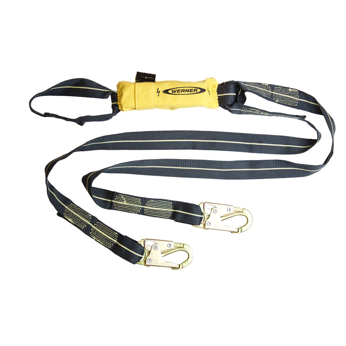 American Ladders & Scaffolds, SoftCoil Arc Flash Twinleg Lanyard (Loop, Snaphooks) - 6'