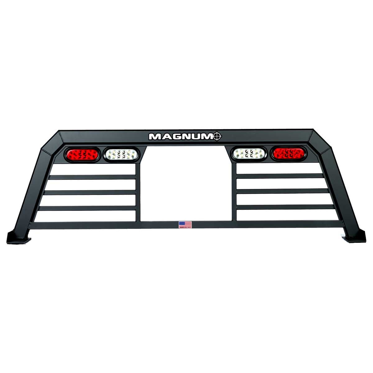 American Ladders & Scaffolds, Truck Headache Rack with Lights & Window Cut Out – Low Pro