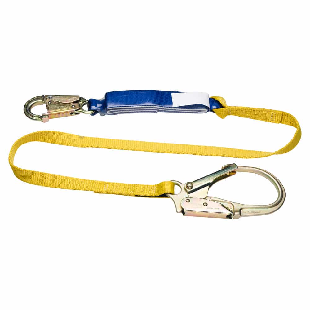 American Ladders & Scaffolds, Werner C311200 6FT DECOIL SINGLE LEG LANYARD (DCELL SHOCK PACK, 1IN WEB, SNAP HOOK, REBAR HOOK)